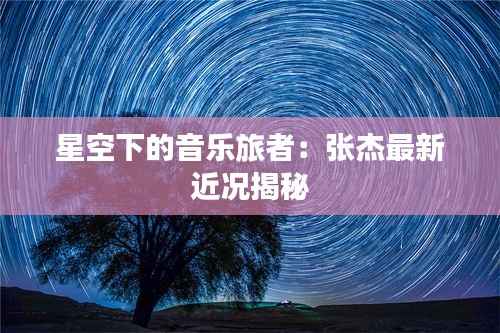 星空下的音乐旅者:张杰最新近况揭秘