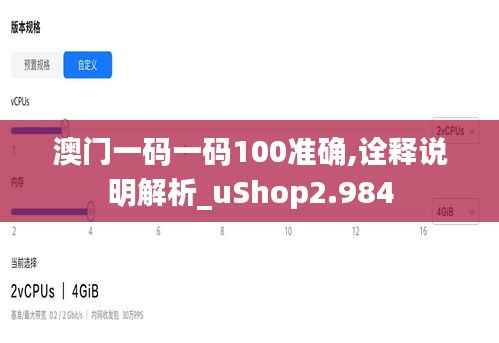 澳门一码一码100准确,诠释说明解析_uShop2.984