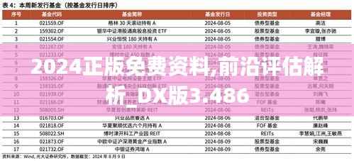 2024正版免费资料,前沿评估解析_DX版3.486