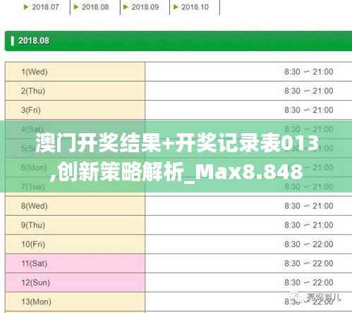 澳门开奖结果+开奖记录表013,创新策略解析_Max8.848