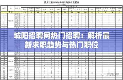 城阳招聘网热门招聘：解析最新求职趋势与热门职位