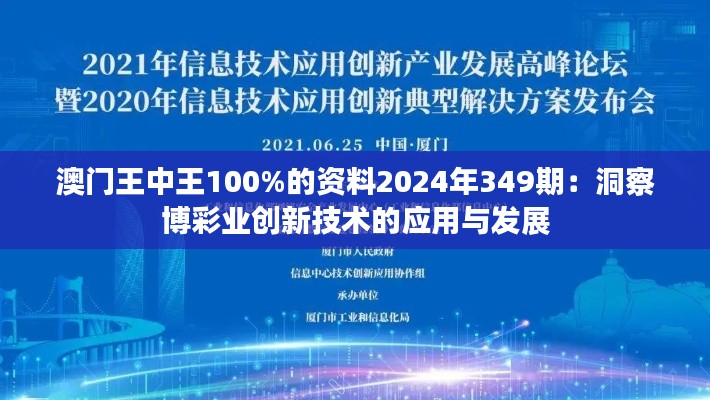 澳门王中王100%的资料2024年349期：洞察博彩业创新技术的应用与发展