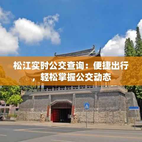 松江实时公交查询:便捷出行,轻松掌握公交动态