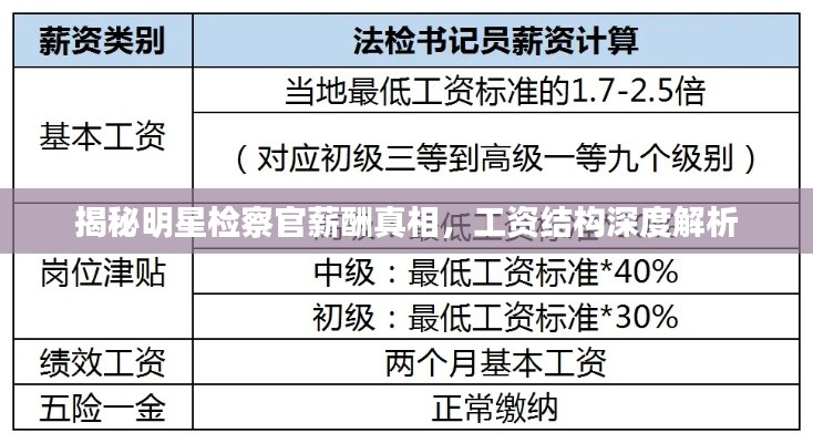 揭秘明星检察官薪酬真相，工资结构深度解析